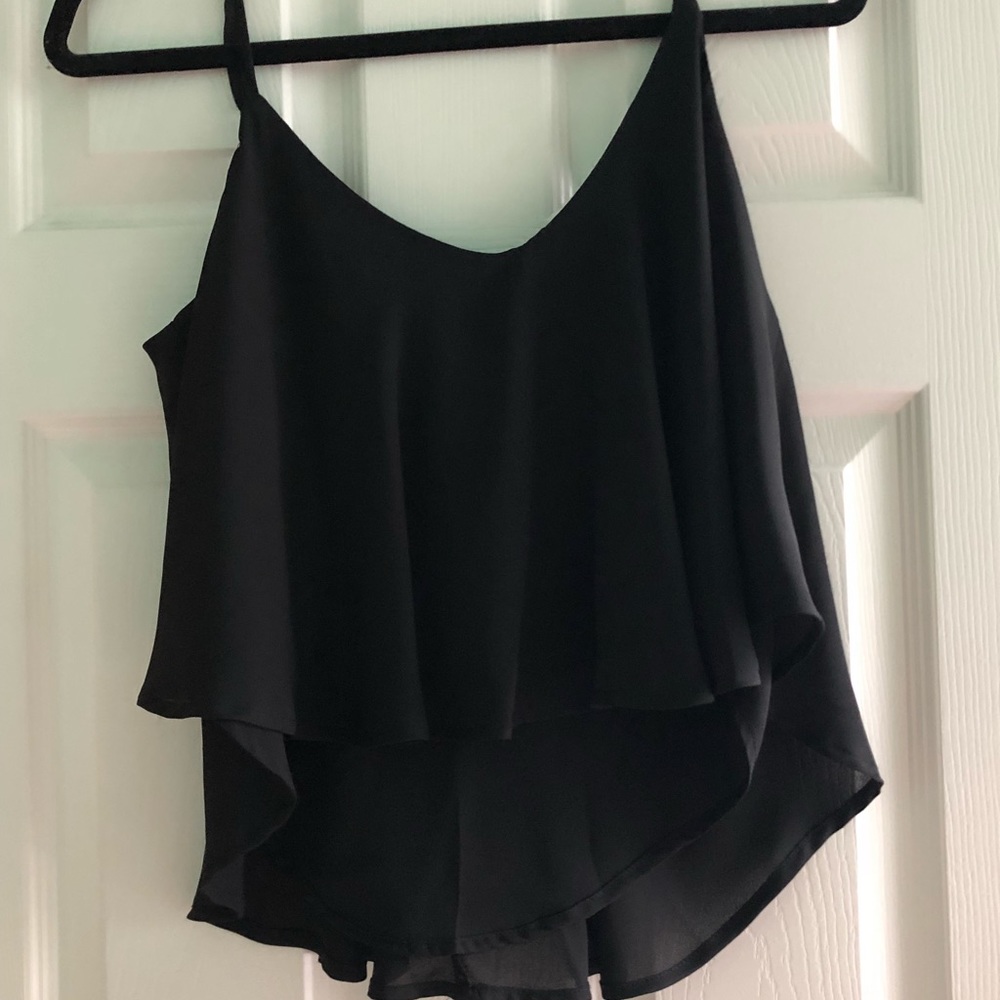 Cotton on flowy black tank